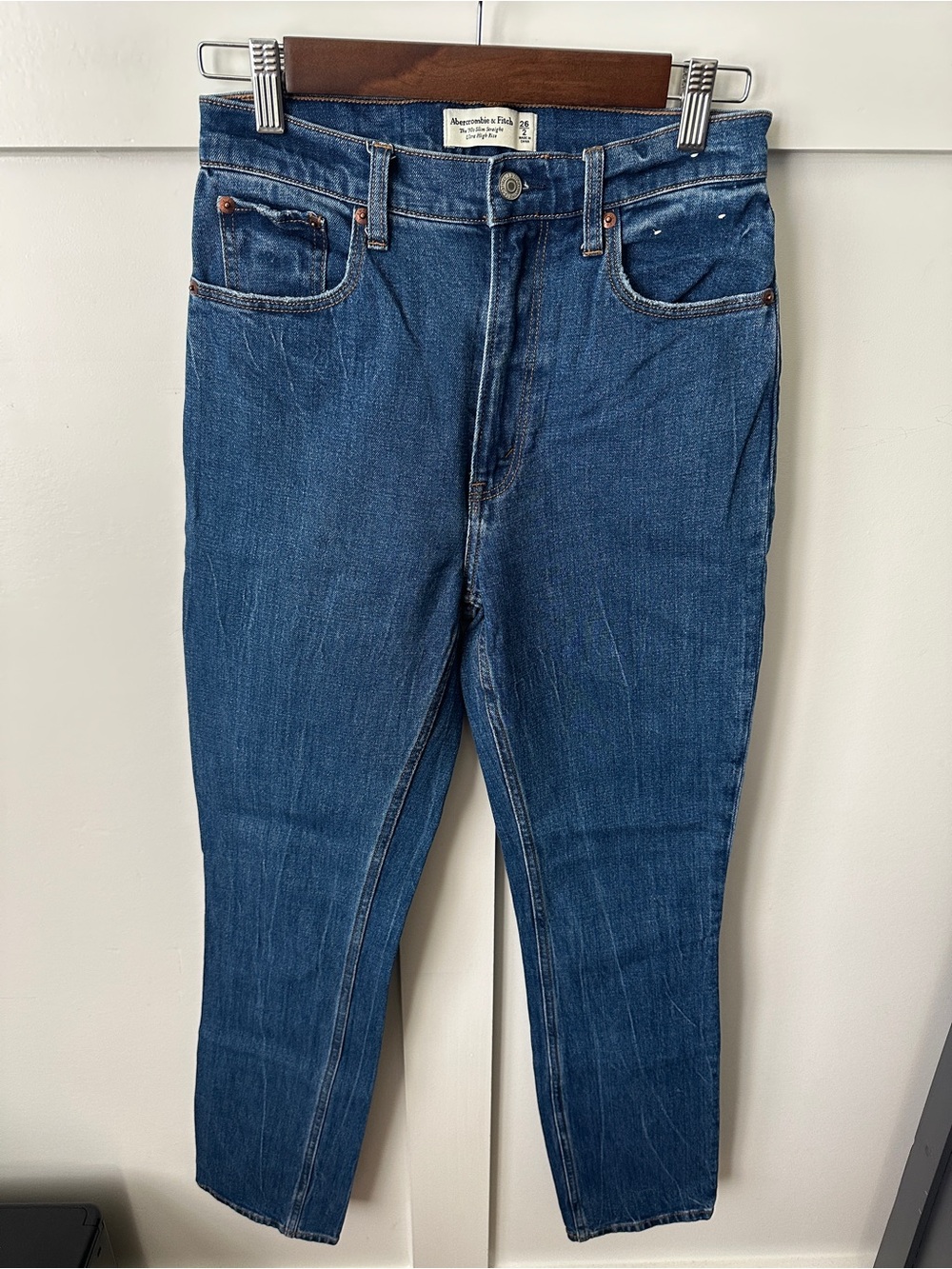 Abercrombie & Fitch Women's Slim Straight Blue Denim Jeans
